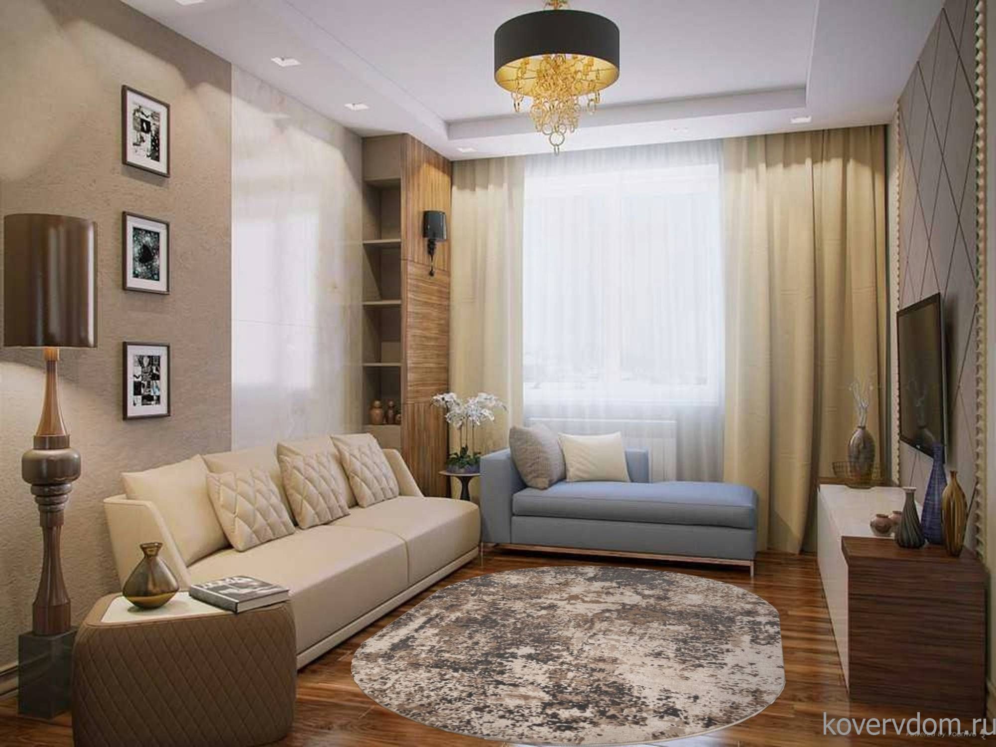 Ковер SIESTA M028A CREAM / GRAY Овал