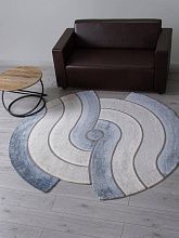 Круглый ковер SAFIR 00836T GREY / BLUE Круг