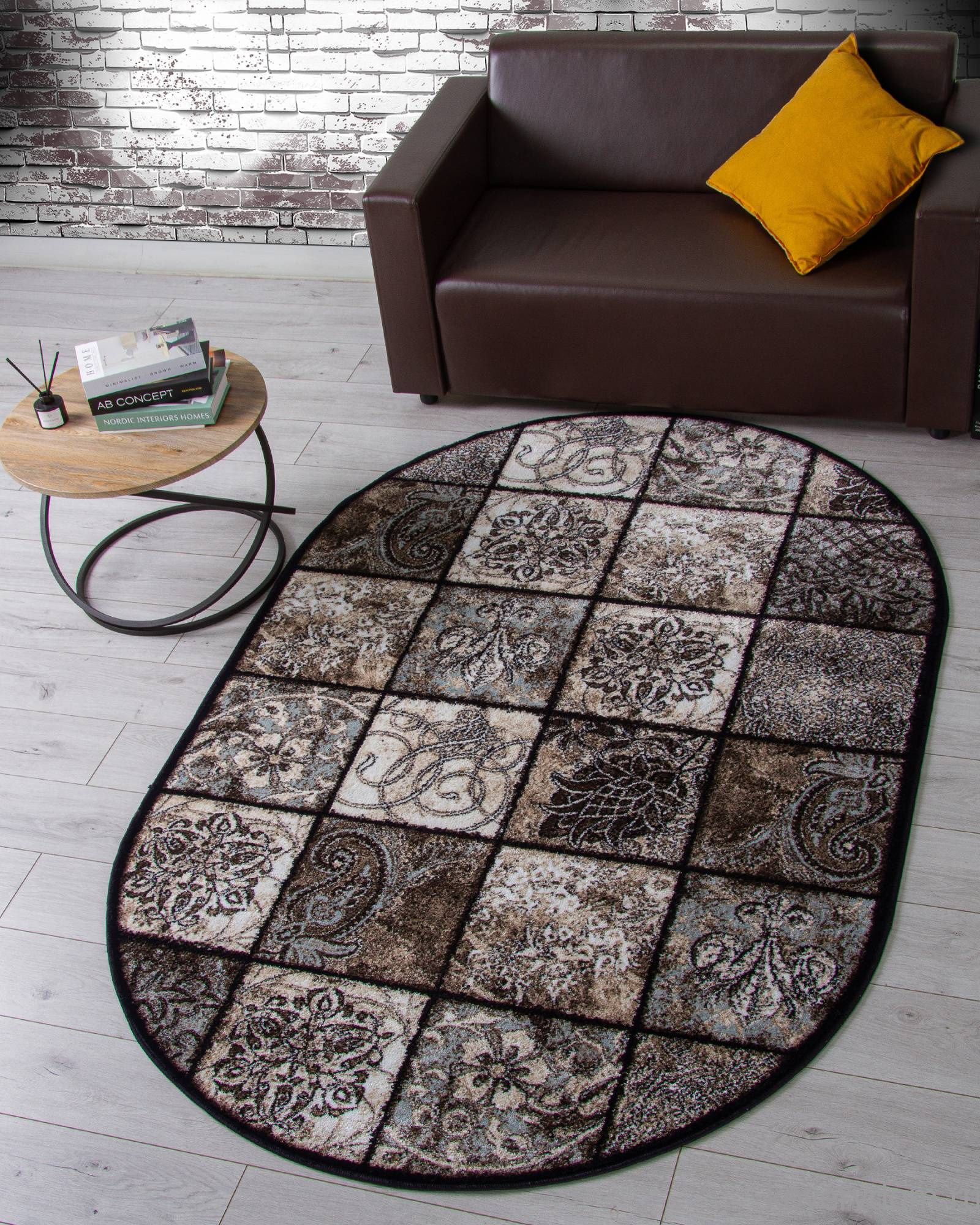 Ковер VALENCIA DELUXE d328 BROWN Овал