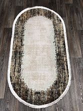 Ковер из бамбукового шелка DOKU 9348B GREY / BROWN Овал