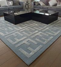 Ковер из бамбукового шелка ручной работы FENDI-3 grey