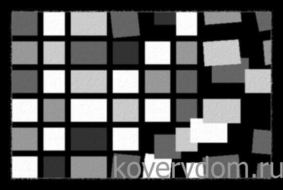 Грязезащитный коврик Modemo 200273 0.5х0.8 квадраты серо белые